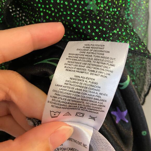 Wicked's Elphaba Toddler Girls 3T Black Green Tulle Fantasy Night Gown - Picture 10 of 10